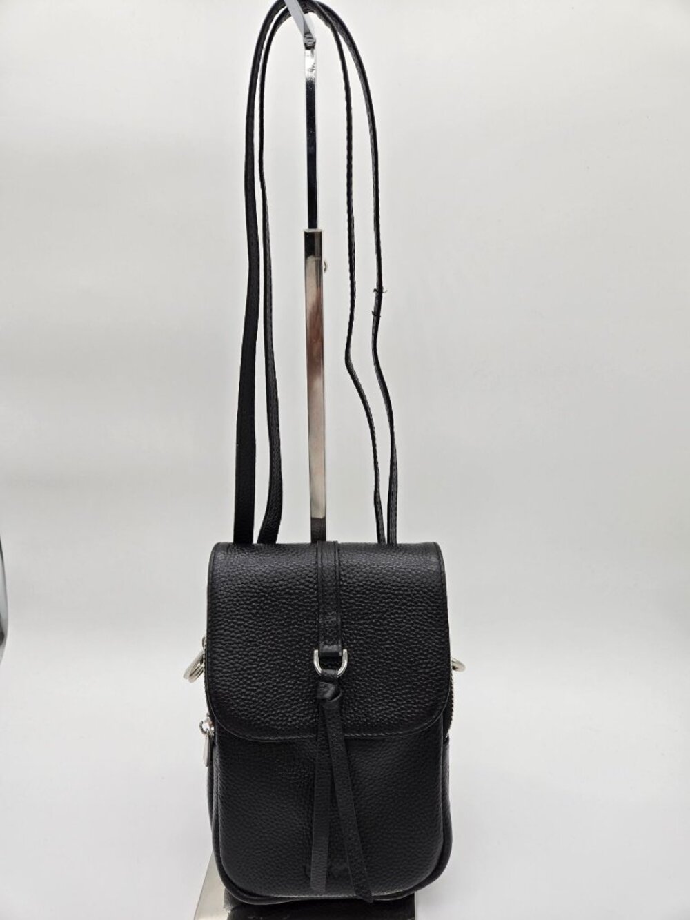 Befen Black Genuine Leather Crossbody Travel Organizer RFID Phone Passport Bag